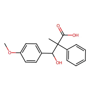 3-Hydroxy-3-(4-methoxyphenyl)-2-methyl-2-phenylpropanoic acid structure