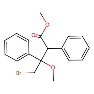 Methyl 4-bromo-3-methoxy-2,3-diphenylbutanoate structure