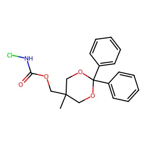(5-methyl-2,2-diphenyl-1,3-dioxan-5-yl)methyl N-chlorocarbamate structure
