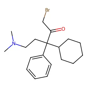 1-Bromo-3-cyclohexyl-5-(dimethylamino)-3-phenylpentan-2-one structure