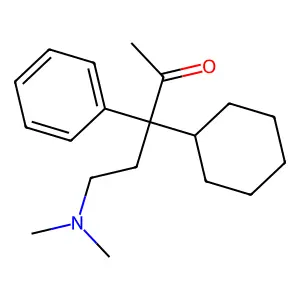 3-Cyclohexyl-5-(dimethylamino)-3-phenylpentan-2-one structure