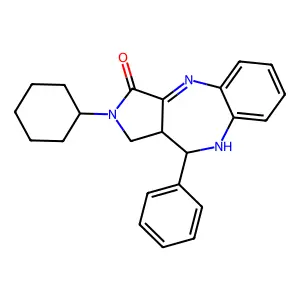 2-Cyclohexyl-4-phenyl-3,3a,4,5-tetrahydropyrrolo[3,4-c][1,5]benzodiazepin-1-one structure