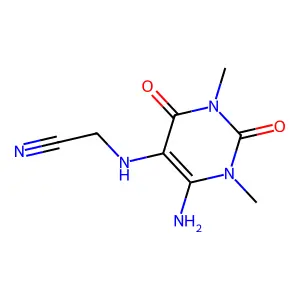 2-[(4-Amino-1,3-dimethyl-2,6-dioxopyrimidin-5-yl)amino]acetonitrile structure