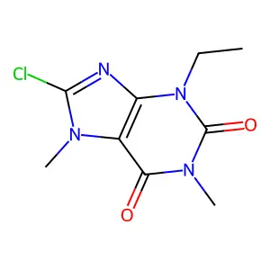 8-Chloro-3-ethyl-1,7-dimethylpurine-2,6-dione structure