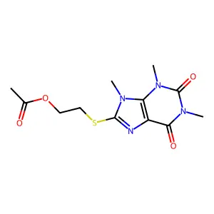 2-(1,3,9-Trimethyl-2,6-dioxopurin-8-yl)sulfanylethyl acetate structure