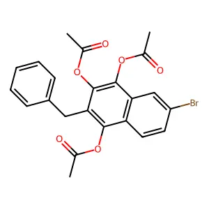 (3,4-Diacetyloxy-2-benzyl-6-bromonaphthalen-1-yl) acetate structure