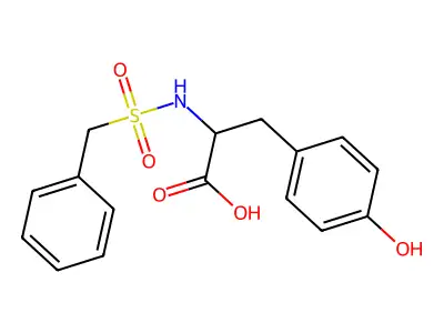 2-(Benzylsulfonylamino)-3-(4-hydroxyphenyl)propanoic acid structure