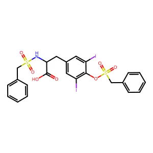 3,5-Diiodo-N,O-bis(phenylmethanesulfonyl)tyrosine structure