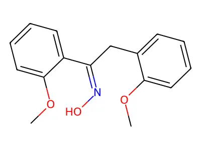 N-[1,2-bis(2-methoxyphenyl)ethylidene]hydroxylamine structure