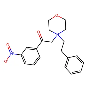 1-(3-Nitrophenyl)-2-[4-(2-phenylethyl)morpholin-4-ium-4-yl]ethanone structure