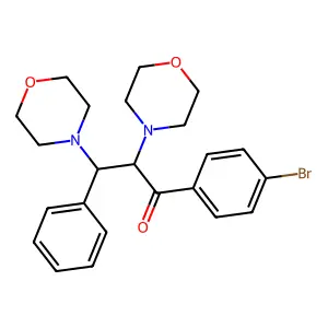 1-(4-Bromophenyl)-2,3-bis(morpholin-4-yl)-3-phenylpropan-1-one structure