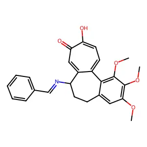 7-(benzylideneamino)-10-hydroxy-1,2,3-trimethoxy-6,7-dihydro-5H-benzo[a]heptalen-9-one structure