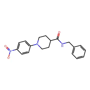 N-benzyl-1-(4-nitrophenyl)piperidine-4-carboxamide structure