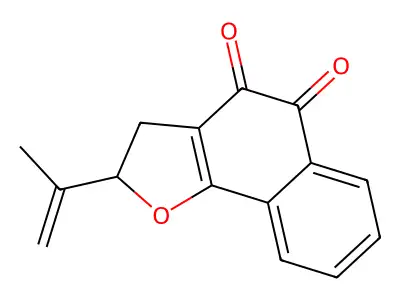 Q 22 2,3-Dihydro-2-(1-methylethenyl)naphtho(1,2-B)furan-4,5-dione structure