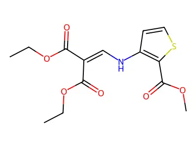 Diethyl ({[2-(methoxycarbonyl)-3-thienyl]amino}methylene)malonate structure