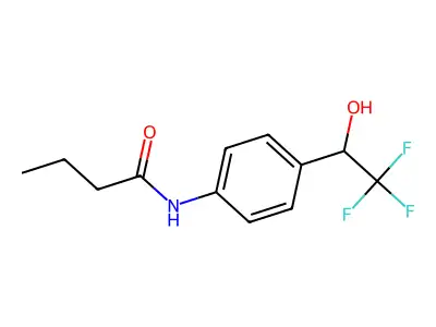 Butanamide, N-(4-(1-hydroxy-2,2,2-trifluoroethyl)phenyl)- structure