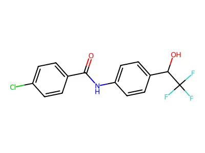 Benzamide, 4-chloro-N-(4-(1-hydroxy-2,2,2-trifluoroethyl)phenyl)- structure