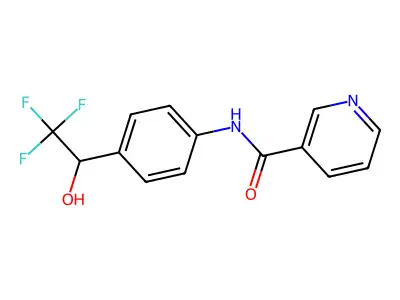 3-Pyridinecarboxamide, N-(4-(1-hydroxy-2,2,2-trifluoroethyl)phenyl)- structure