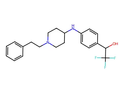 Ethanol, 2,2,2-trifluoro-1-((4-(1-(2-phenylethyl)-4-piperidinyl)phenyl)amino)- structure