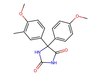 2,4-Imidazolidinedione, 5-(4-methoxy-3-methylphenyl)-5-(4-methoxyphenyl)- structure