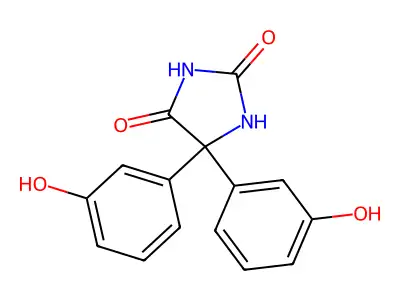 2,4-Imidazolidinedione, 5,5-bis(3-hydroxyphenyl)- structure