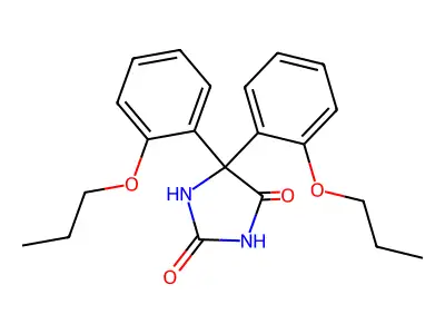 2,4-Imidazolidinedione, 5,5-bis(2-propoxyphenyl)- structure