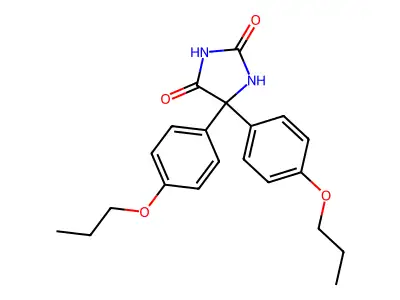 2,4-Imidazolidinedione, 5,5-bis(4-propoxyphenyl)- structure