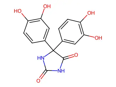 2,4-Imidazolidinedione, 5,5-bis(3,4-dihydroxyphenyl)- structure