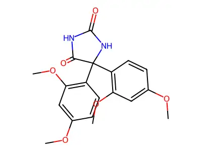 2,4-Imidazolidinedione, 5,5-bis(2,4-dimethoxyphenyl)- structure