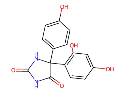 2,4-Imidazolidinedione, 5-(2,4-dihydroxyphenyl)-5-(4-hydroxyphenyl)- structure