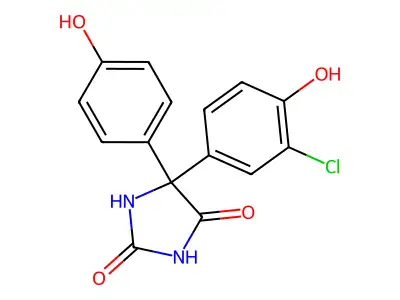 2,4-Imidazolidinedione, 5-(3-chloro-4-hydroxyphenyl)-5-(4-hydroxyphenyl)- structure