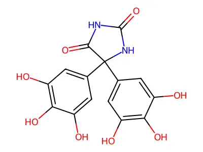 2,4-Imidazolidinedione, 5,5-bis(3,4,5-trihydroxyphenyl)- structure