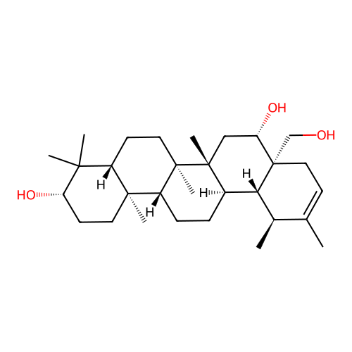 18alpha,19alpha-Urs-20-ene-3beta,16beta,28-triol structure