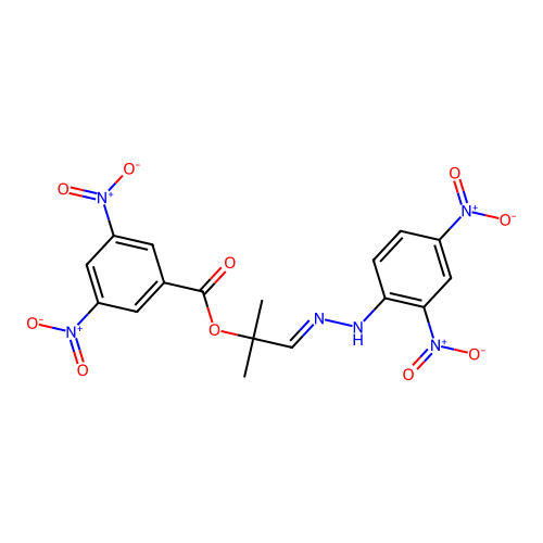 (1E)-1-[2-(2,4-Dinitrophenyl)hydrazinylidene]-2-methylpropan-2-yl 3,5-dinitrobenzoate structure
