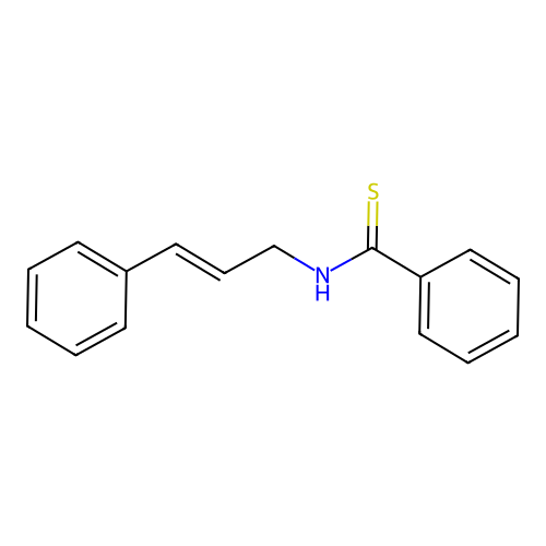 N-(3-phenylprop-2-enyl)benzenecarbothioamide structure