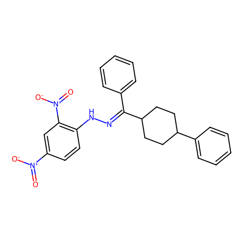 2,4-dinitro-N-[(Z)-[phenyl-(4-phenylcyclohexyl)methylidene]amino]aniline structure