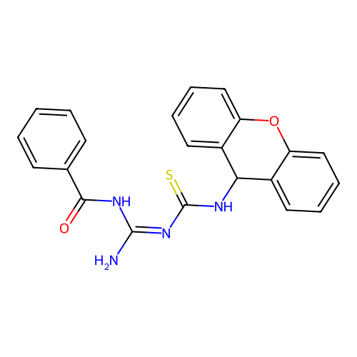 Benzamide,n-[imino[[thioxo(9h-xanthen-9-ylamino)methyl]amino]methyl]- structure