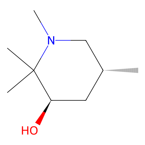 (3R,5R)-1,2,2,5-tetramethylpiperidin-3-ol structure