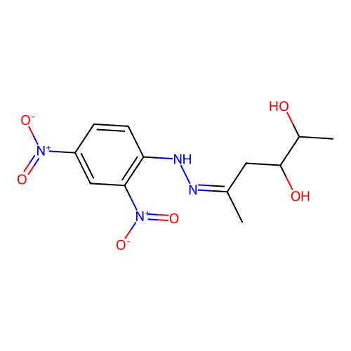 (5Z)-5-[(2,4-dinitrophenyl)hydrazinylidene]hexane-2,3-diol structure