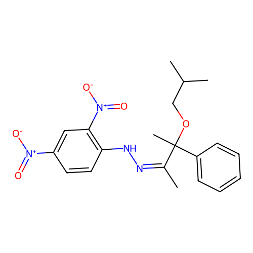 N-[(Z)-[3-(2-methylpropoxy)-3-phenylbutan-2-ylidene]amino]-2,4-dinitroaniline structure