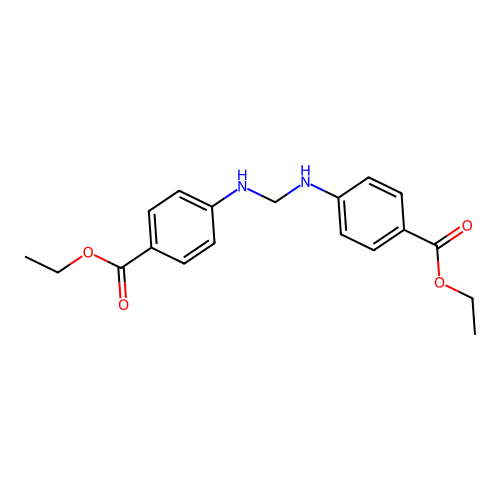 Bis(4-ethoxycarbonylphenylamino)methane structure