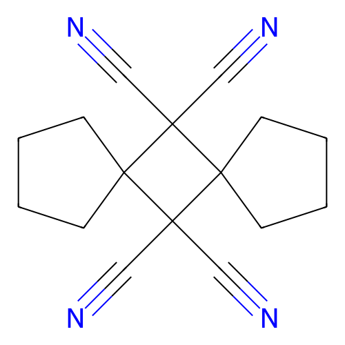 Dispiro[4.1.4.1]dodecane-6,6,12,12-tetracarbonitrile structure