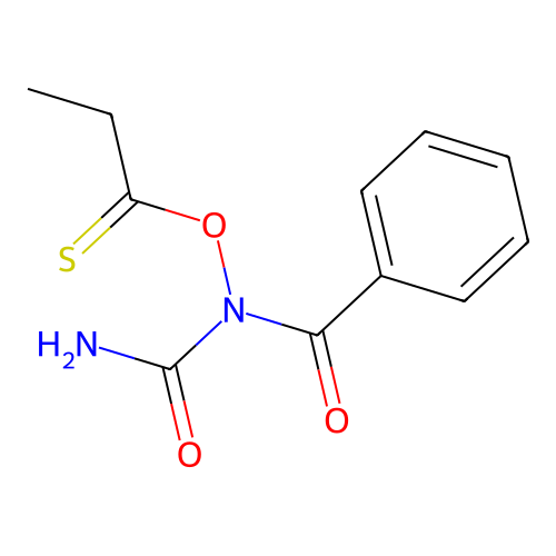 Benzamide, N-(aminocarbonyl)-N-(1-thioxopropoxy)- structure