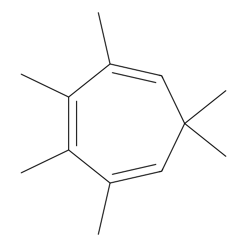 1,3,5-Cycloheptatriene, 2,3,4,5,7,7-hexamethyl- structure