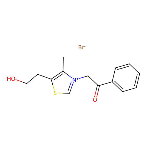 2-[5-(2-hydroxyethyl)-4-methyl-1,3-thiazol-3-yl]-1-phenyl-ethanone Bromide structure