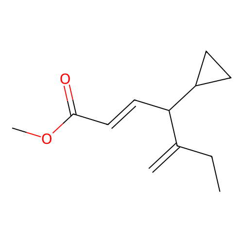 2-Heptenoic acid, 4-cyclopropyl-5-methylene-, methyl ester, (E)- structure