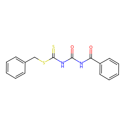 Carbamodithioic acid, [(benzoylamino)carbonyl]-, phenylmethyl ester structure