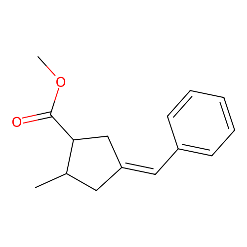Methyl 4-benzylidene-2-methylcyclopentane-1-carboxylate structure