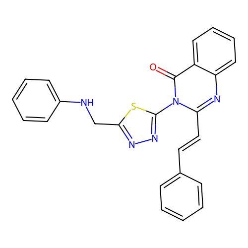 3-(5-((Phenylamino)methyl)-1,3,4-thiadiazol-2-yl)-2-(2-phenylethenyl)-4(3H)-quinazolinone structure