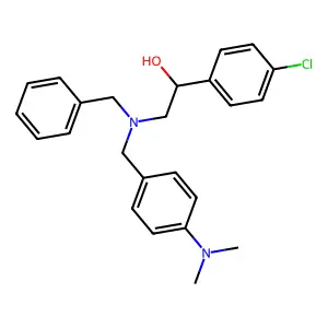2-[Benzyl-[(4-dimethylaminophenyl)methyl]amino]-1-(4-chlorophenyl)ethanol structure